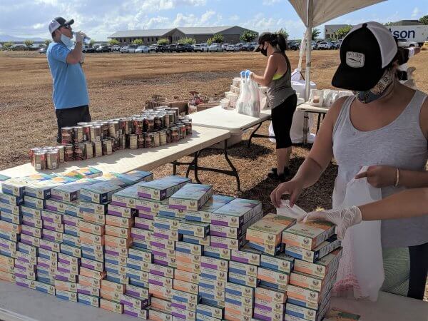 Sorting for Aloha Harvest donation event